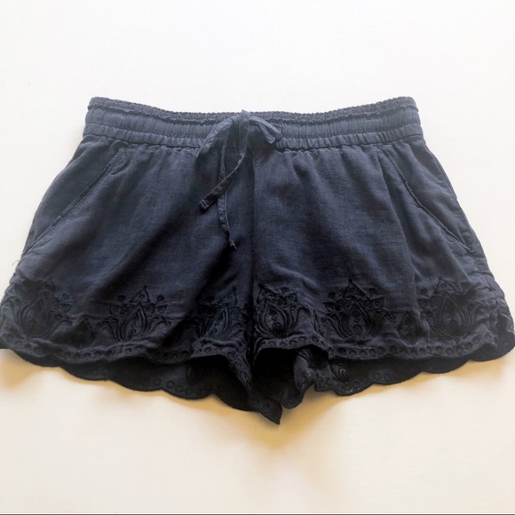 Anthropologie HEI HEI Embroidered Linen Shorts - Picture 2 of 8